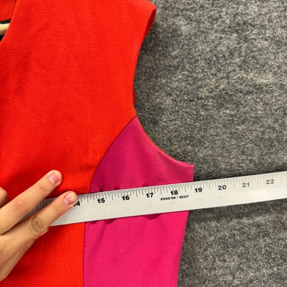 Ronni Nicole Dress Women 8 Red Sheath Midi Zipper Lined Sleeveless Crew Neck - Picture 5 of 7